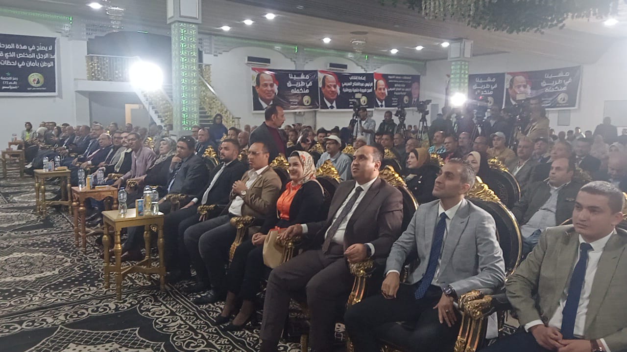 جانب  من الحضور في مؤتمر حزب حماة وطن لتأييد المرشح عبدالفتاح السيسي