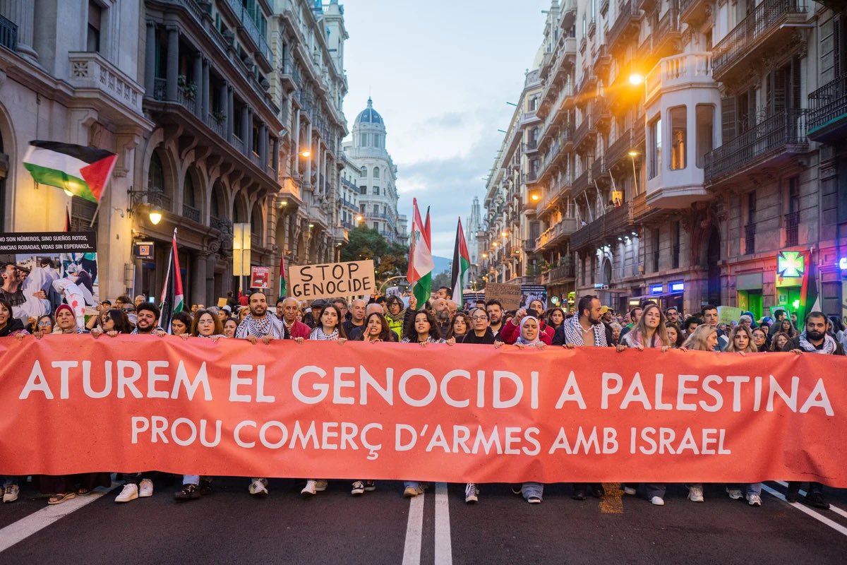 مظاهرات شوارع برشلونة اليوم