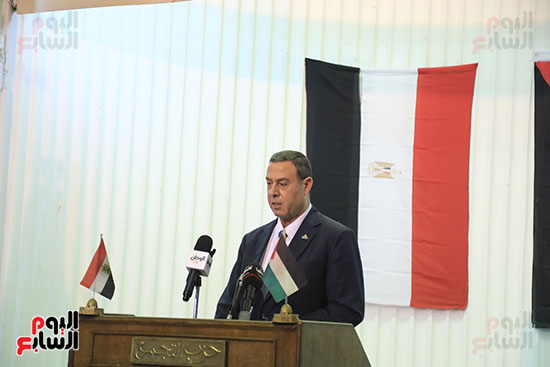 جانب من كلمة السفير دياب اللوح سفير فلسطين بالقاهرة