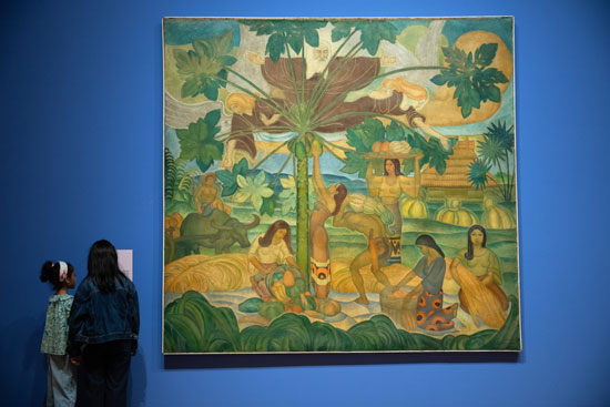 لوحة للرسامين الفلبينيين فيكتوريو أجيس وجالا أوكامبو وكارلوس بوتونج فرانسيسكو بعنوان حصاد خيرات الطبيعة الأم