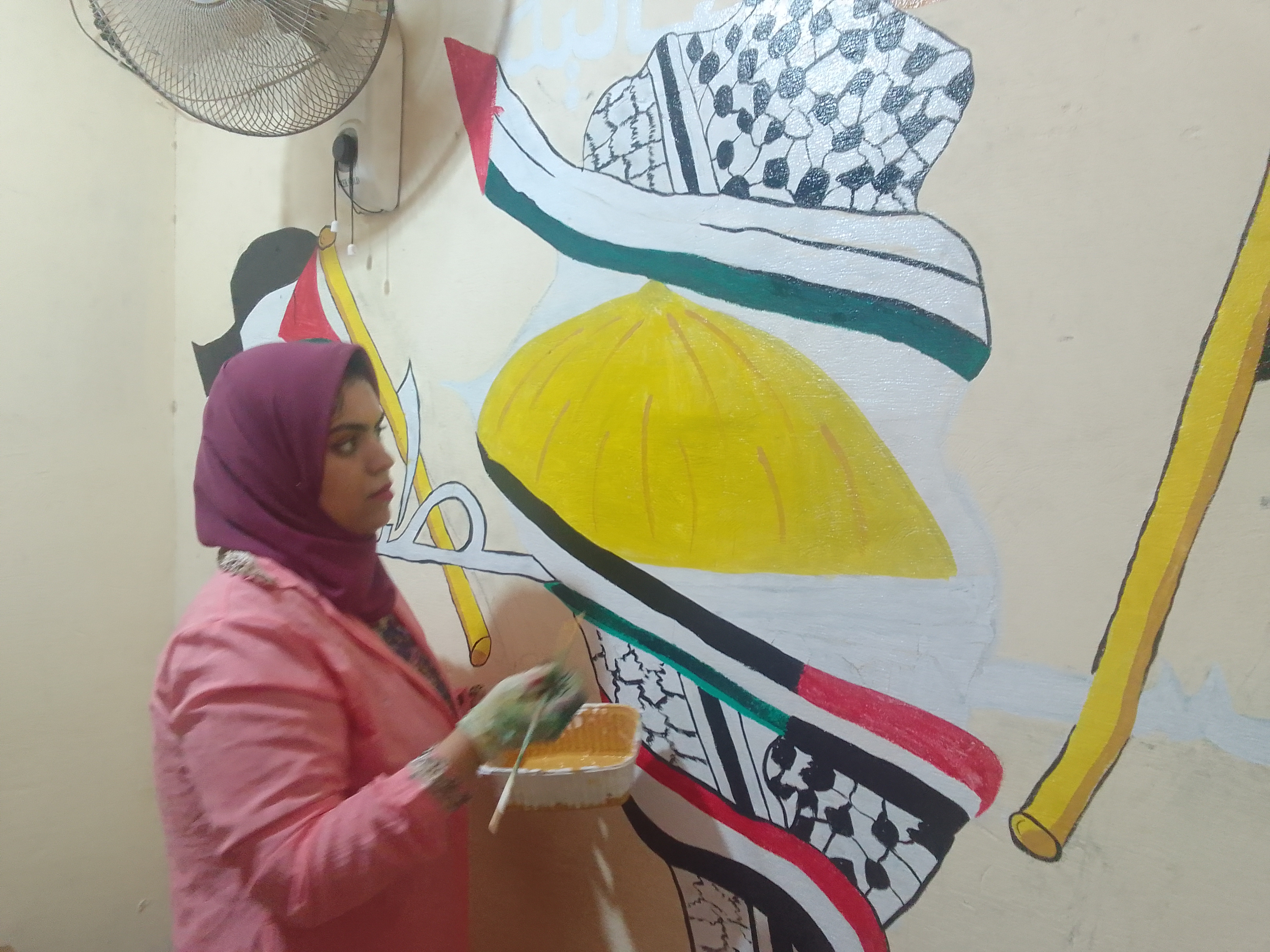 جدارية لدعم فلسطين في دمياط (3)