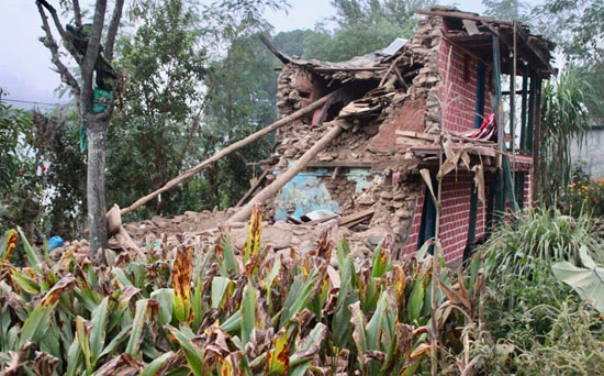 منزل دمر باكمله نتيجة الزلزال