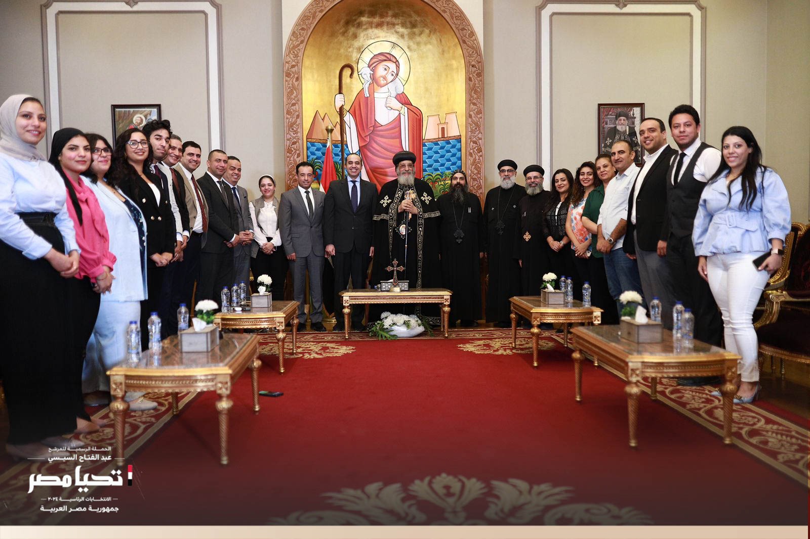 حملة المرشح الرئاسي عبد الفتاح السيسي تزور الكنيسة القبطية الأرثوذكسية وتلتقى البابا تواضروس (7)