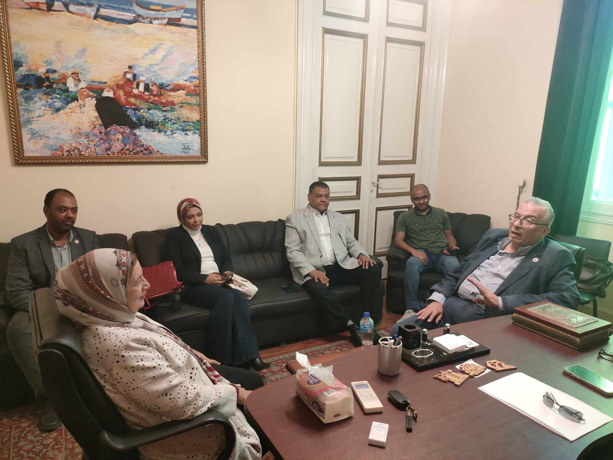 اعضاء مجلس نقابة صحفيين اسكندرية ووفد نقابة الأطباء