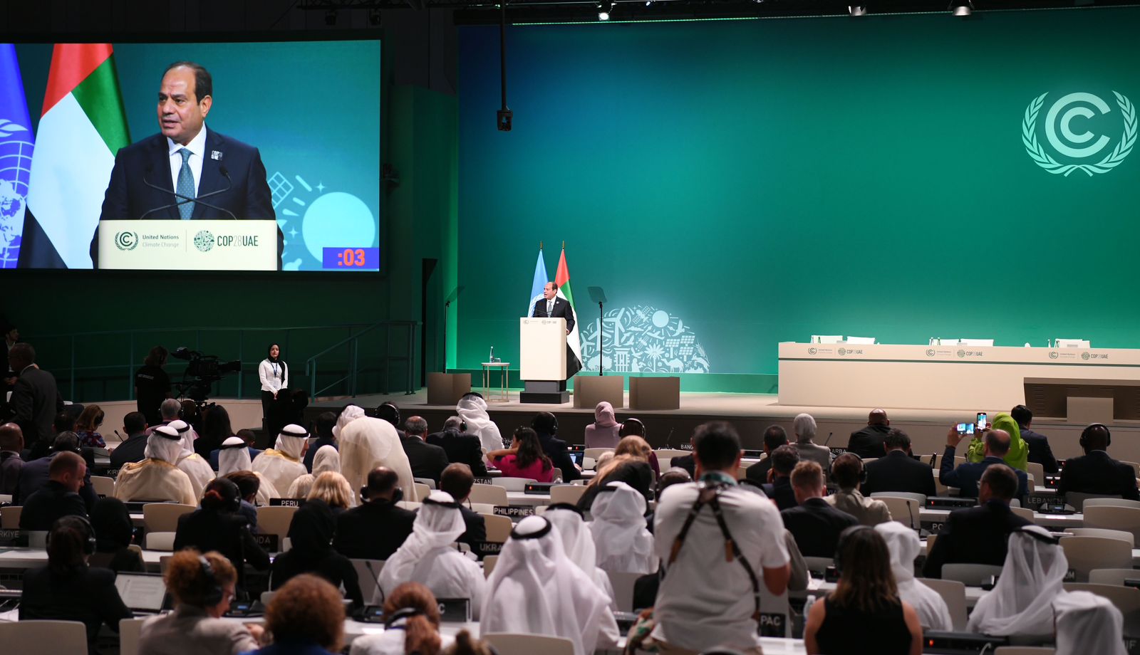 الرئيس عبد الفتاح السيسي يشارك فى الدورة الـ28 لمؤتمر أطراف اتفاقية الأمم المُتحدة الإطارية لتغير المناخ (3)