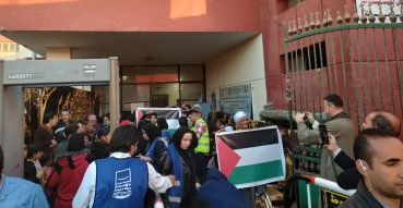 علم فلسطين داخل لجان أسيوط
