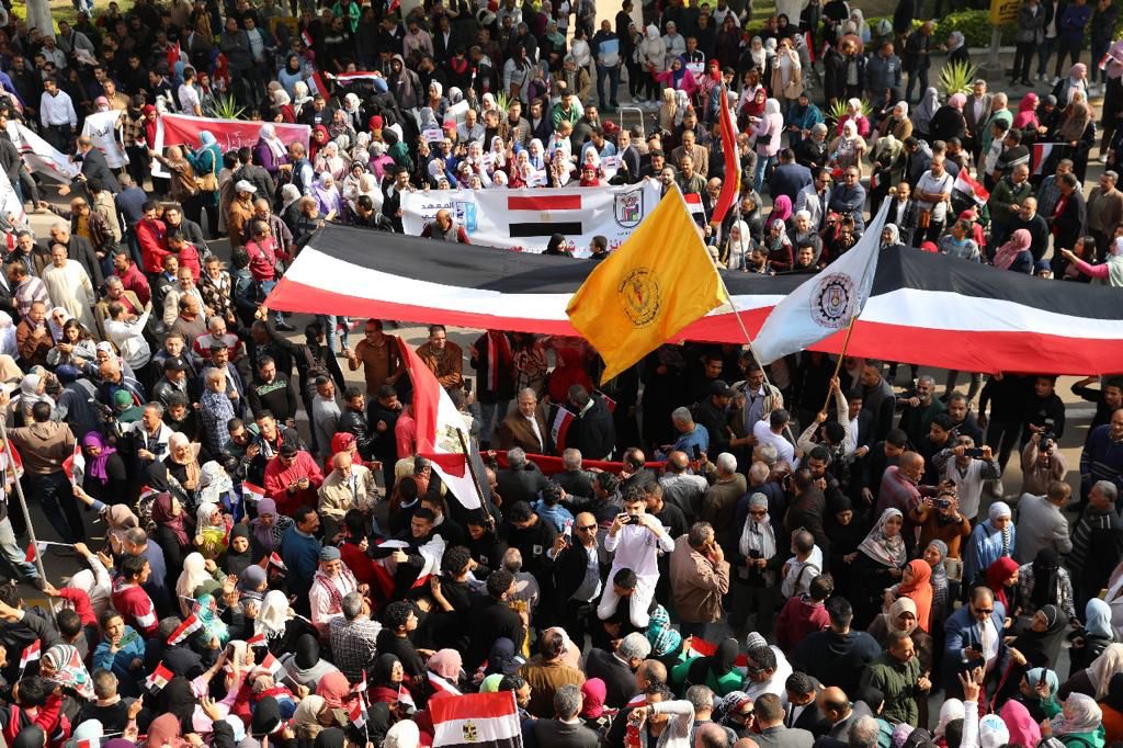 مسيرة حاشد لطلاب ومنسوبى جامعة القاهرة