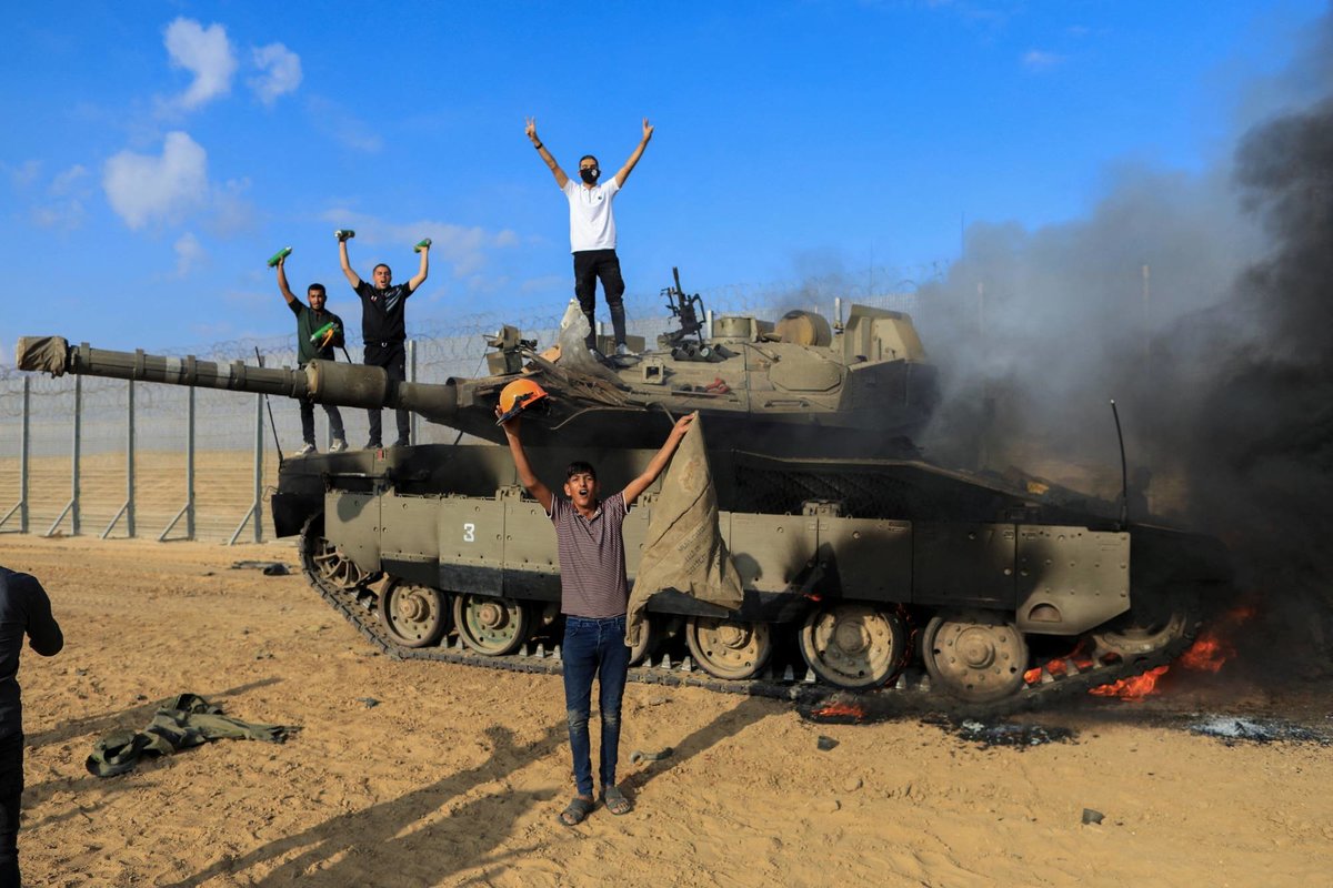 تدمير دبابة إسرائيلية في غزة