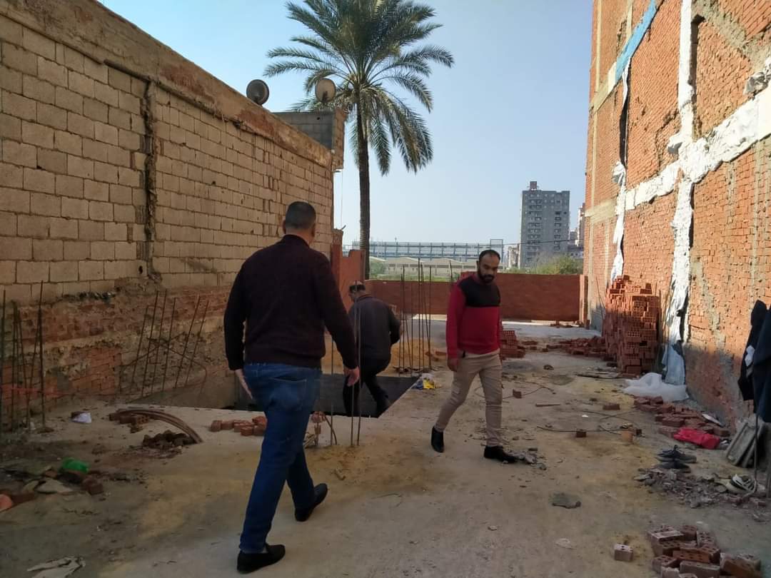 ايقاف بناء مخالف في حي المنتزة بالإسكندرية