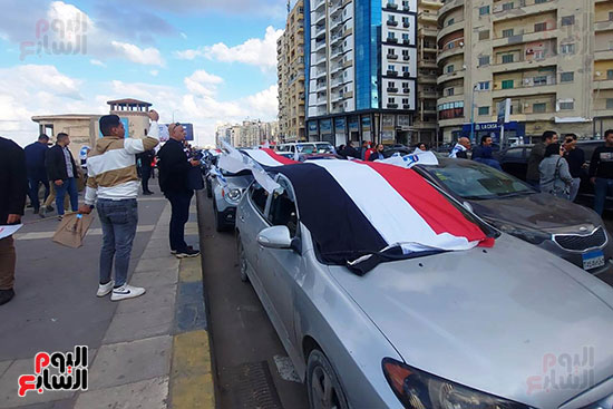 مسيرة بالسيارات من كوبرى استنالى بالإسكندرية (3)