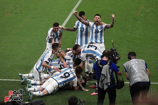 احتفالات لاعبى الأرجنتين