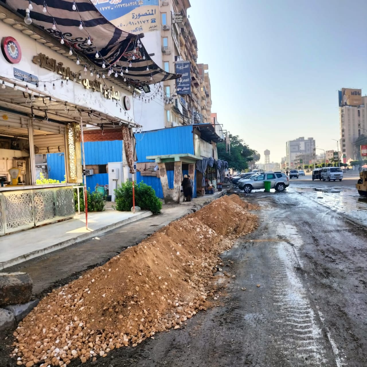  أعمال الصيانة ورفع الكفاءة بشارع الجيش وقناة السويس (4)