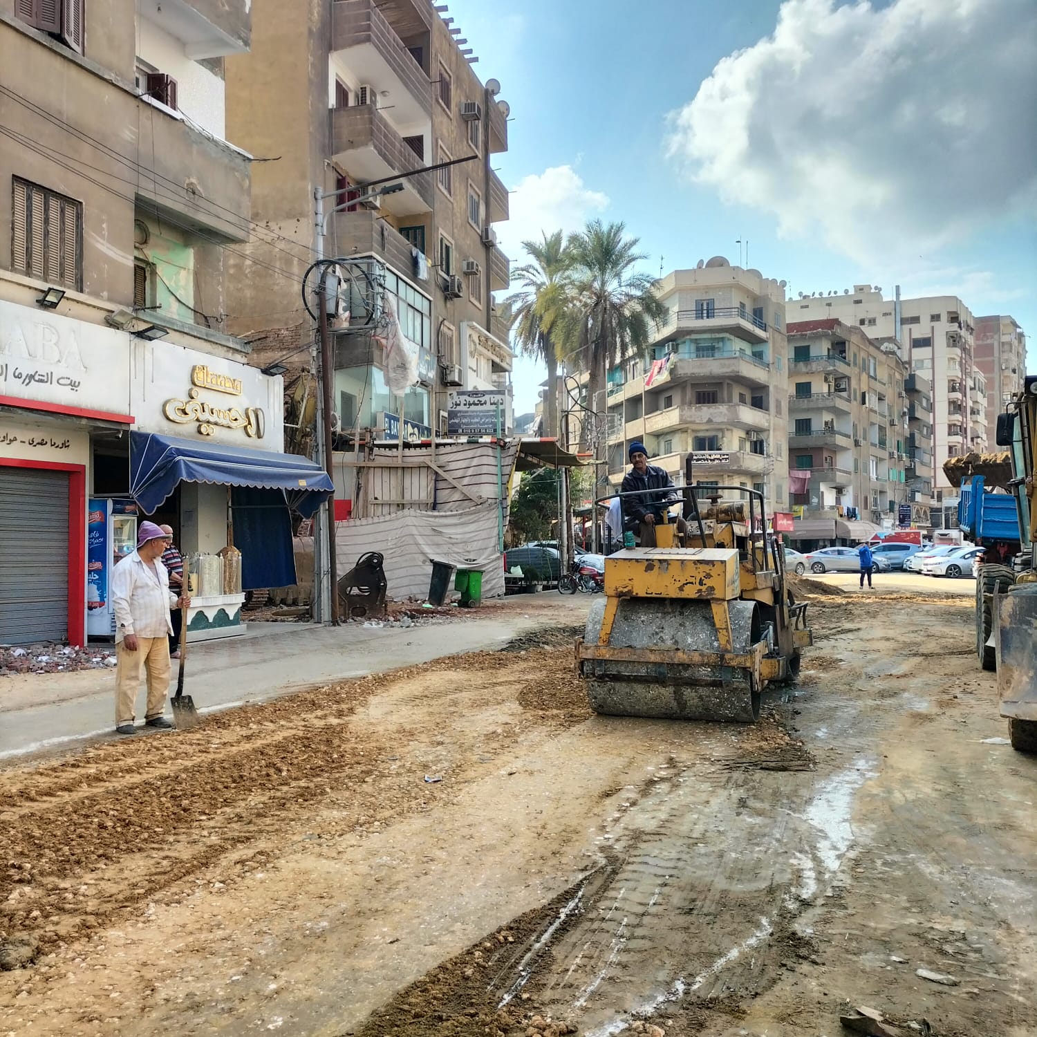  أعمال الصيانة ورفع كفاءة شارع الجيش وقناة السويس (9)