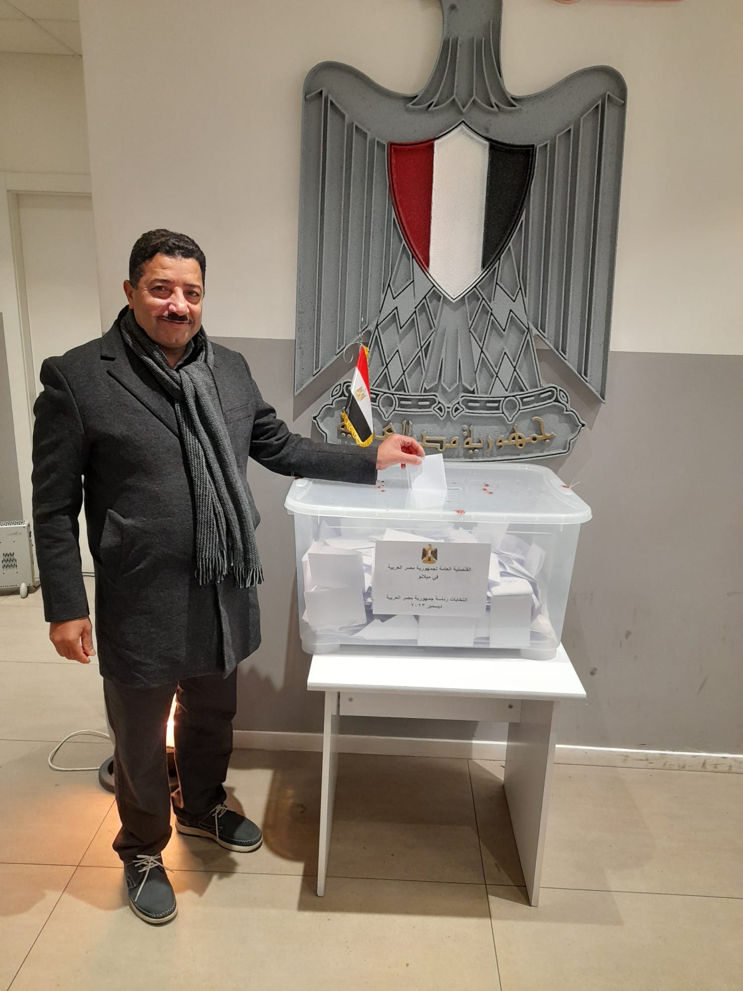 حرص أبناء الجالية المصرية فى ميلانو للتصويت بالانتخابات الرئاسية