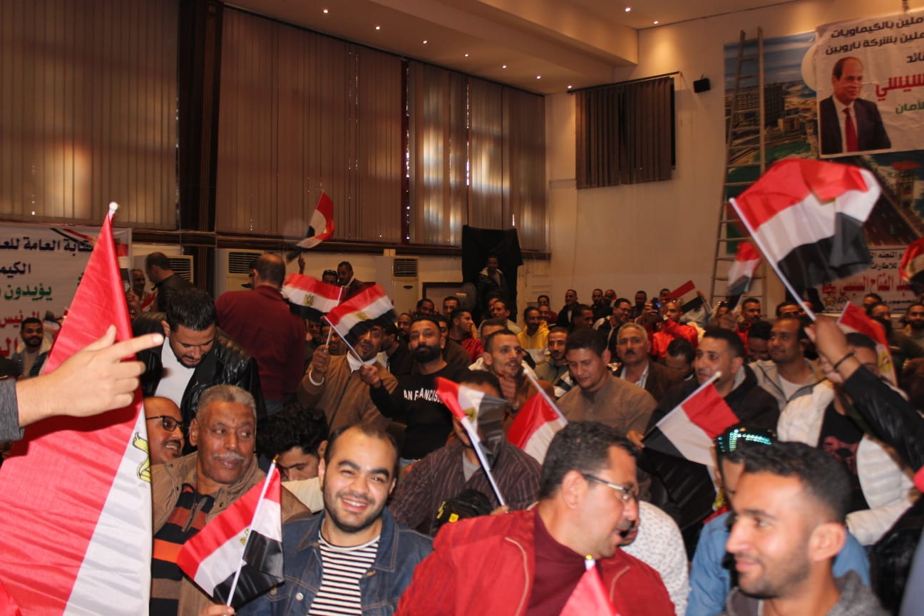 المشاركون بمؤتمر نقابة الكيماويات يرفعون أعلام مصر
