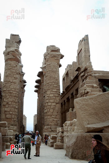 زوار معبد الكرنك فى محافظة الأقصر