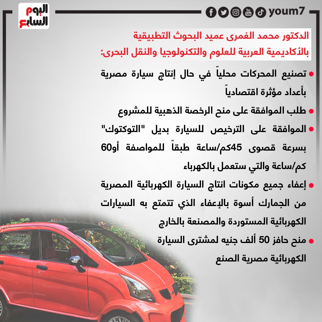 تفاصيل مشروع  السيارات الكهربائية المصرية (3)