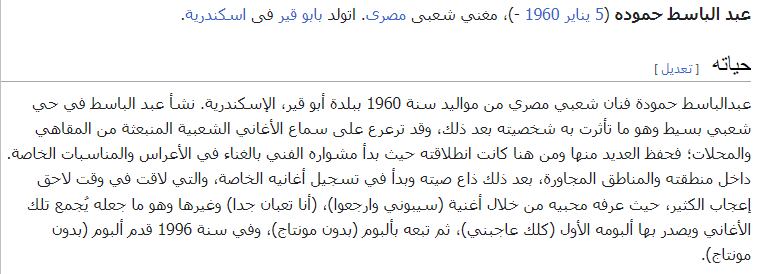 تاريخ ميلاد عبد الباسط حمودة على ويكيبيديا