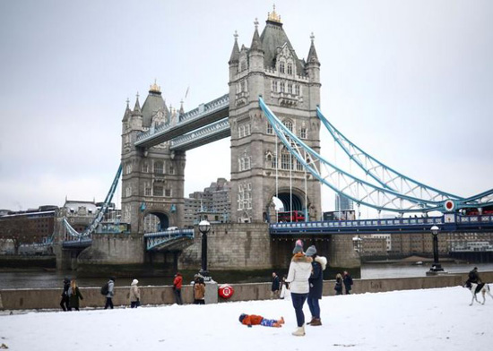 الطقس البارد في لندن