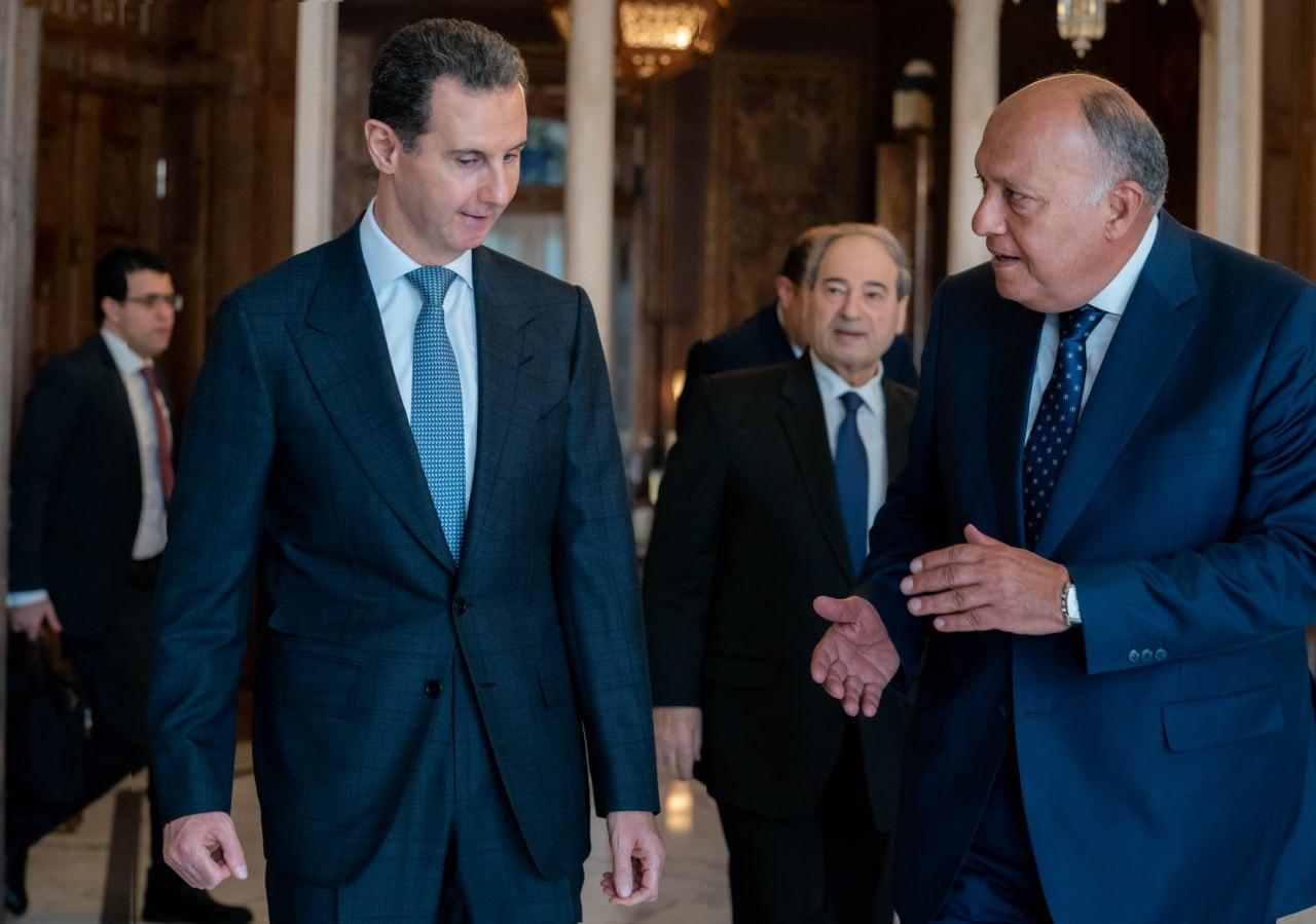 الرئيس السوري يستقبل الوزير سامح شكري