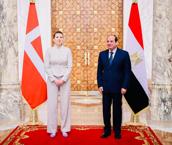 الرئيس السيسي يستقبل رئيسة وزراء الدنمارك  (1)