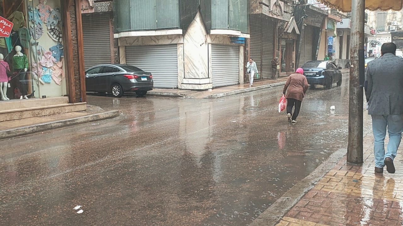 جانب من أمطار اسكندرية