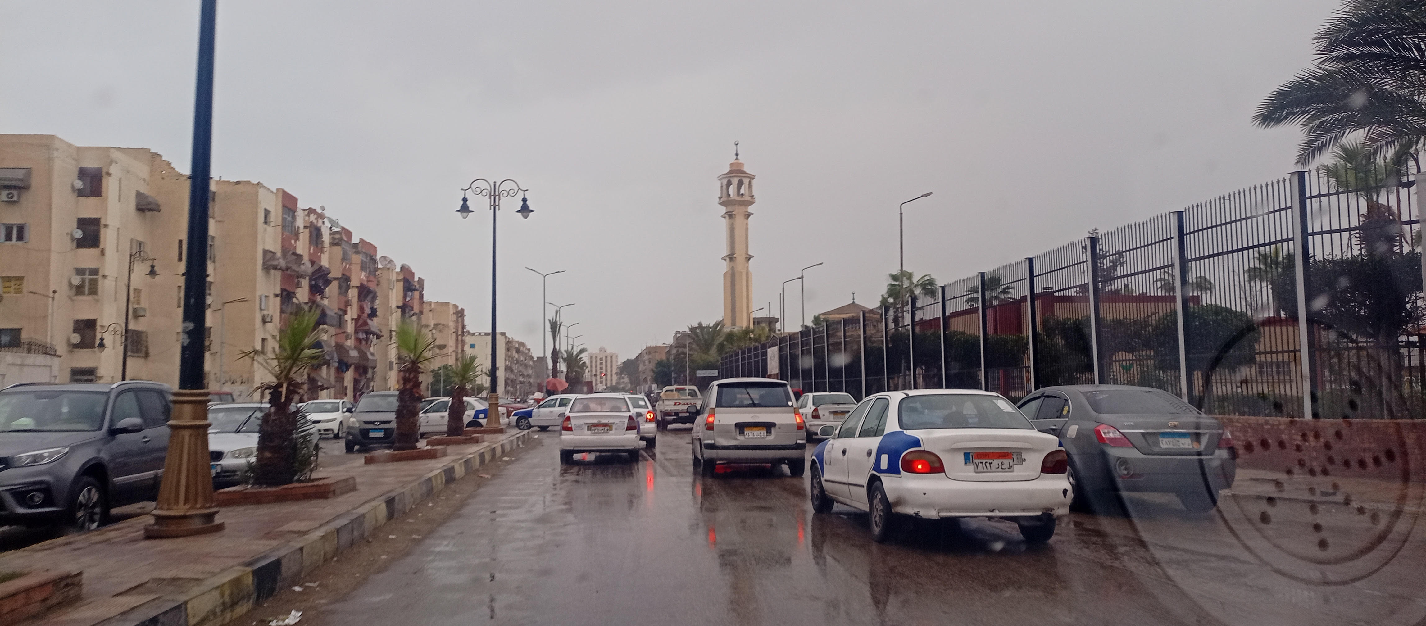 جانب من هطول أمطار غزيرة على مدينتى بورسعيد وبورفؤاد