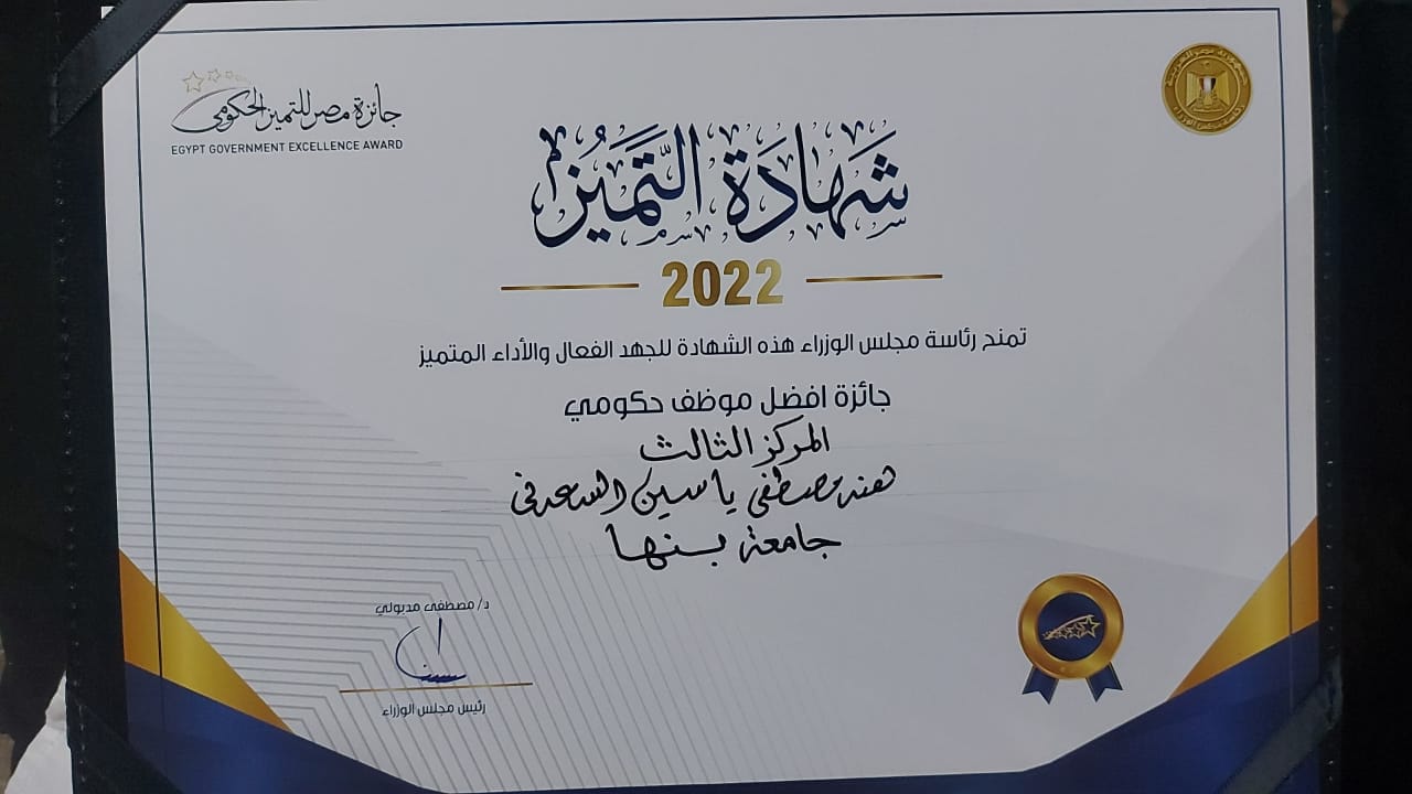 محافظة القليوبية تحصل على 5 جوائز بالدورة الثالثة لجائزة مصر للتميز الحكومى (3)