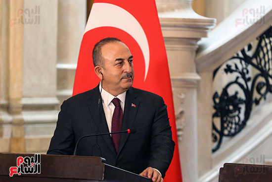 مؤتمر وزير الخارجيه المصري ووزير الخارجيه التركي بالقاهره (1)