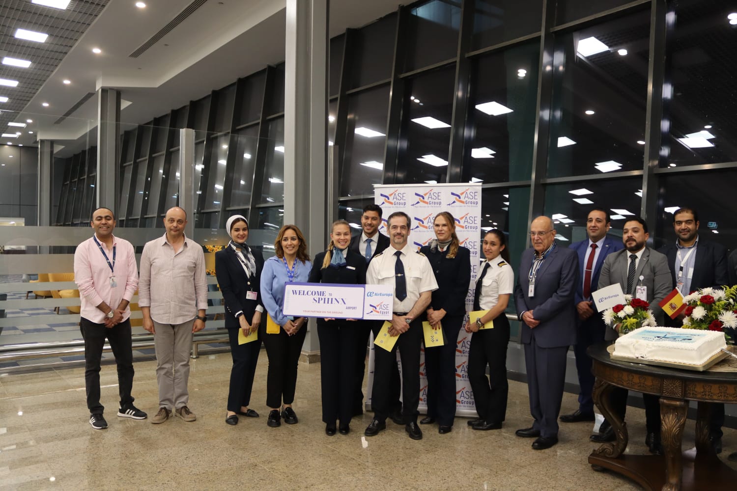 مطار سفنكس الدولي يستقبل أولى رحلات إير أوروبا الإسبانية     (25)