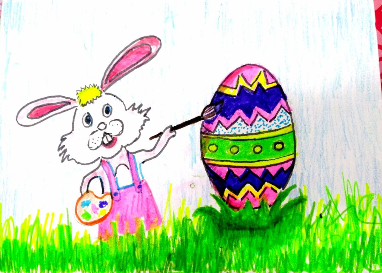 رسوم الأطفال بالورش احتفالاً بقدوم الربيع