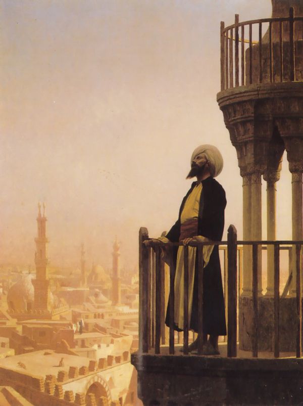 الصلاة فوق سطح أحمد المساجد بالقاهرة» عام 1865، وتعد من أشهر لوحاته التى رسمها فى مصر، وتعرض فى الوقت الحالى فى متحف المتروبوليتان. ليون