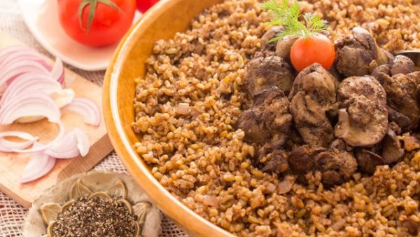 Freekeh with liver