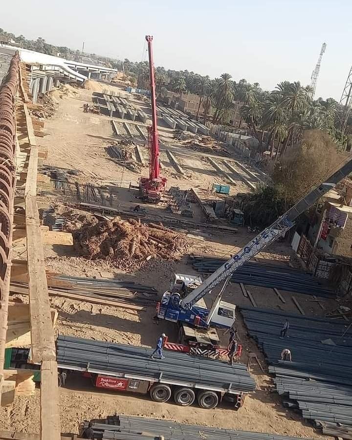 استمرار العمل فى مشروع محور شمال الأقصر