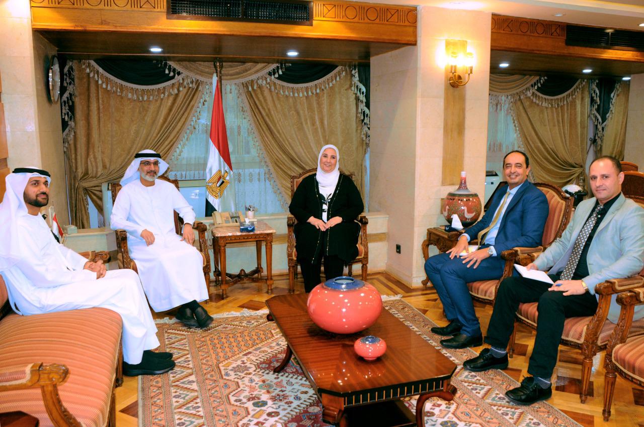 وزيرة التضامن الاجتماعي تلتقى بعدد من الوفود العربية