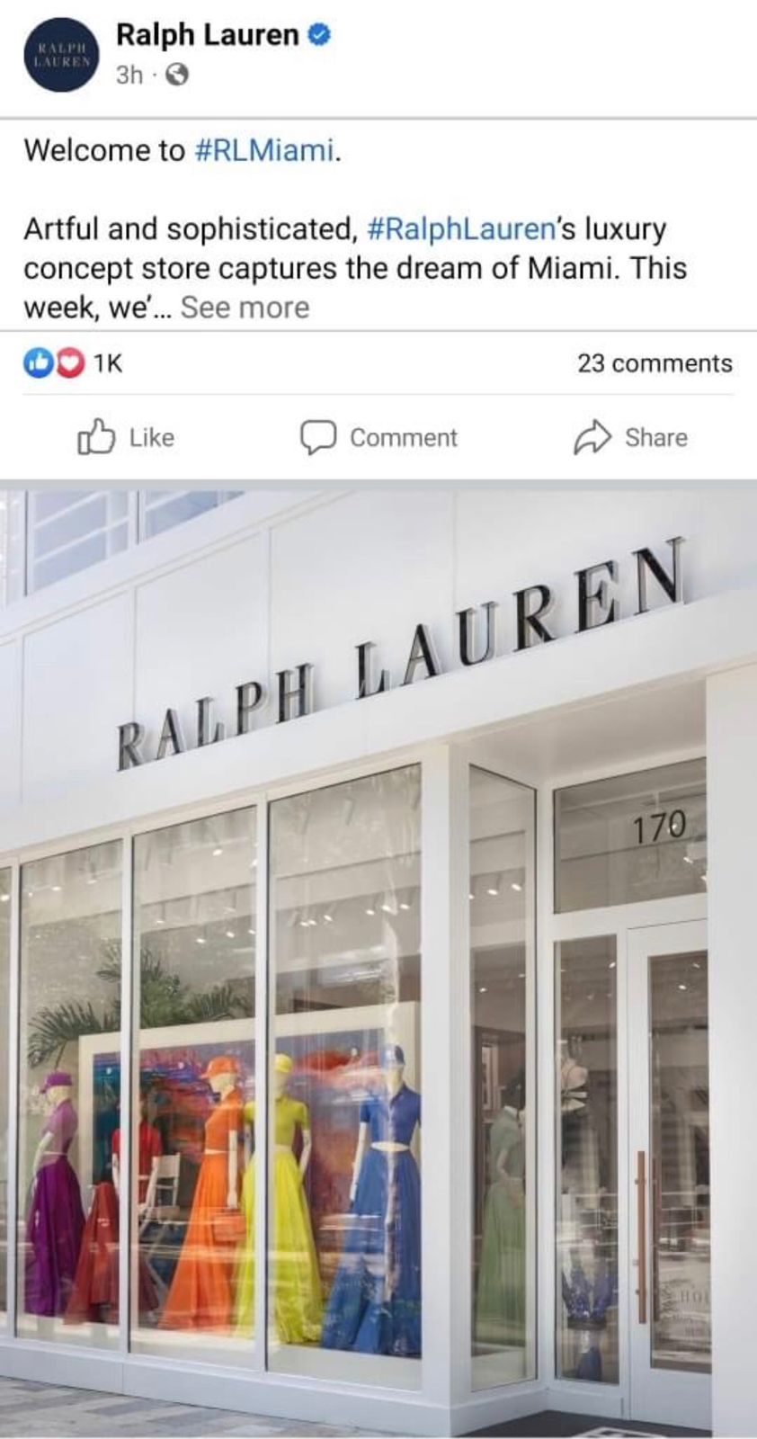 واجهة دار رالف لورين Ralph Lauren في ميامي