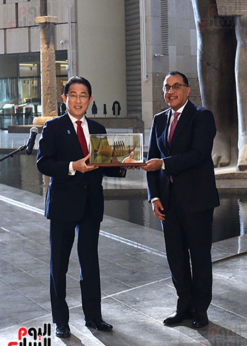 رئيس الوزراء يستقبل نظيره اليابانى بالمتحف المصرى الكبير  (7)