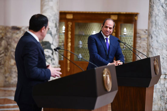 مؤتمر صحفي مشترك بين الرئيس السيسي والرئيس القبرصى