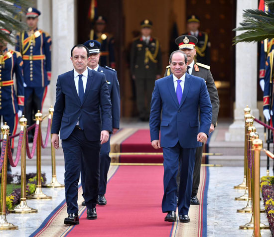 الرئيس السيسي والرئيس القبرصى فى قصر الاتحادية