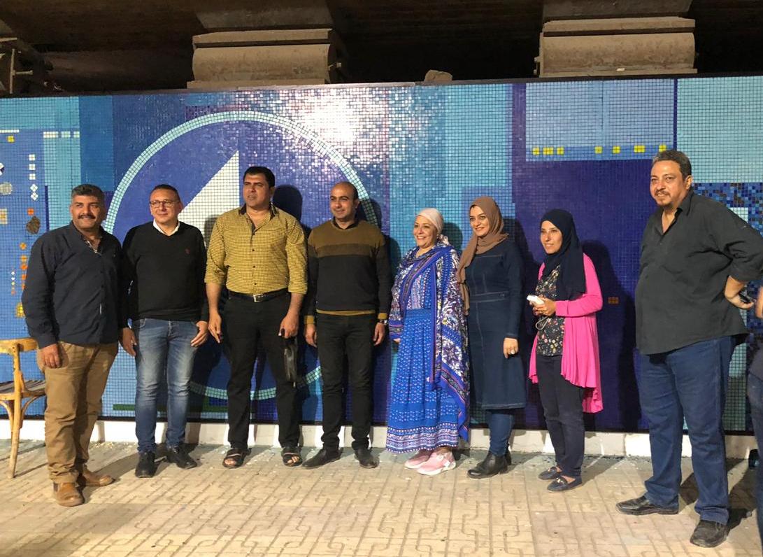 الدكتورة صفية القبانى تنفذ جدارية لمحافظة دمياط فى 2019
