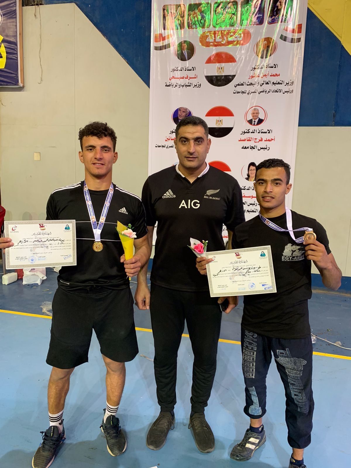 جامعة الأزهر تفوز بالمراكز الأولى في المصارعة (5)