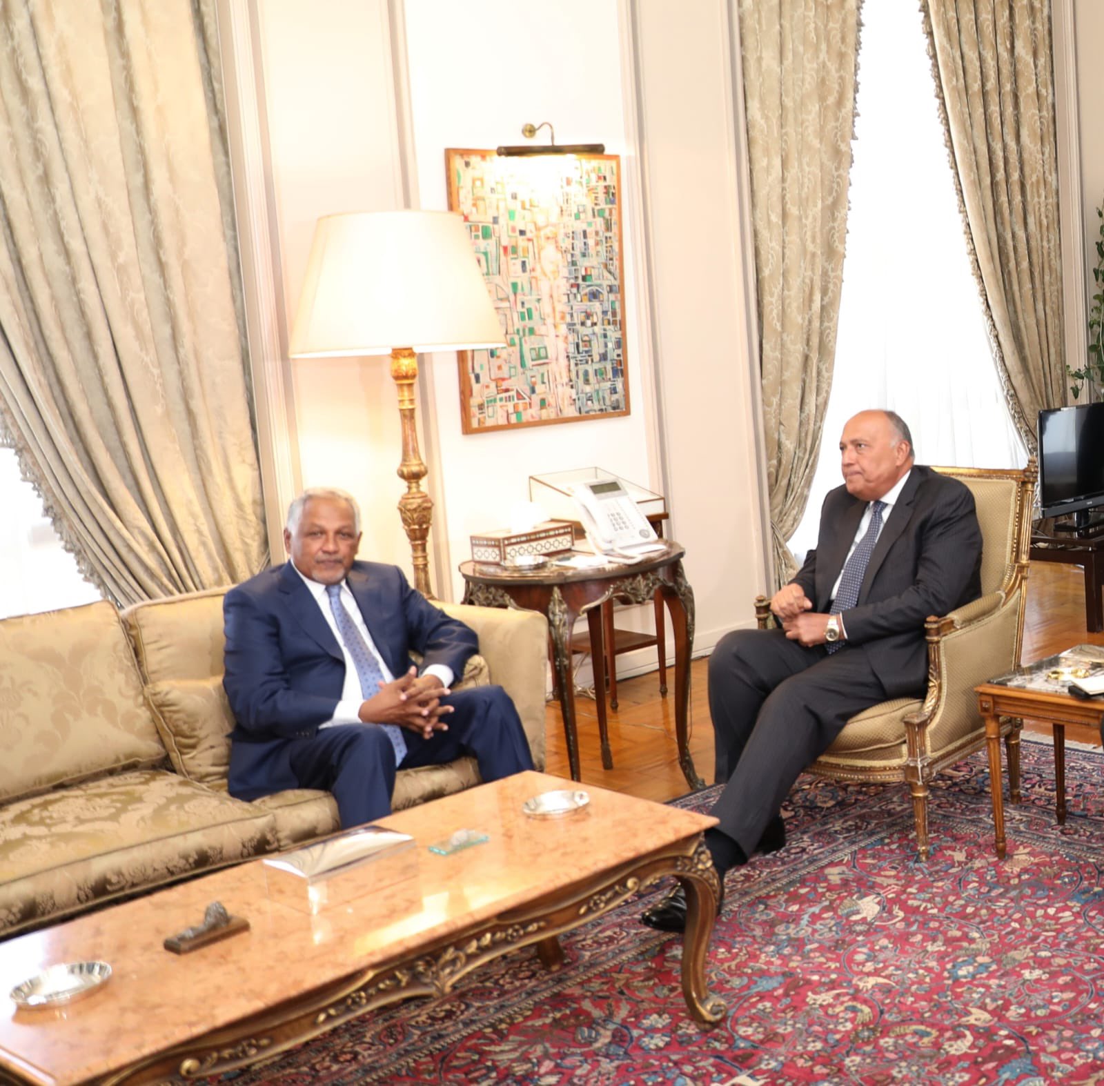 الوزير سامح شكري يستقبل المبعوث الخاص لرئيس مجلس السيادة السودانى