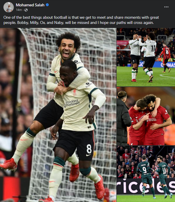 محمد صلاح يودع زملائه في ليفربول