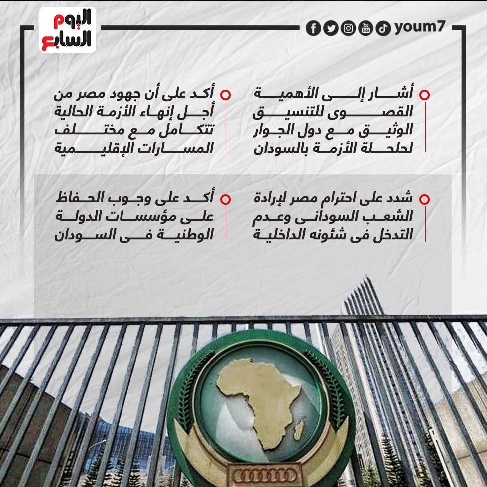رسائل الرئيس السيسي بشأن الوضع في السودان
