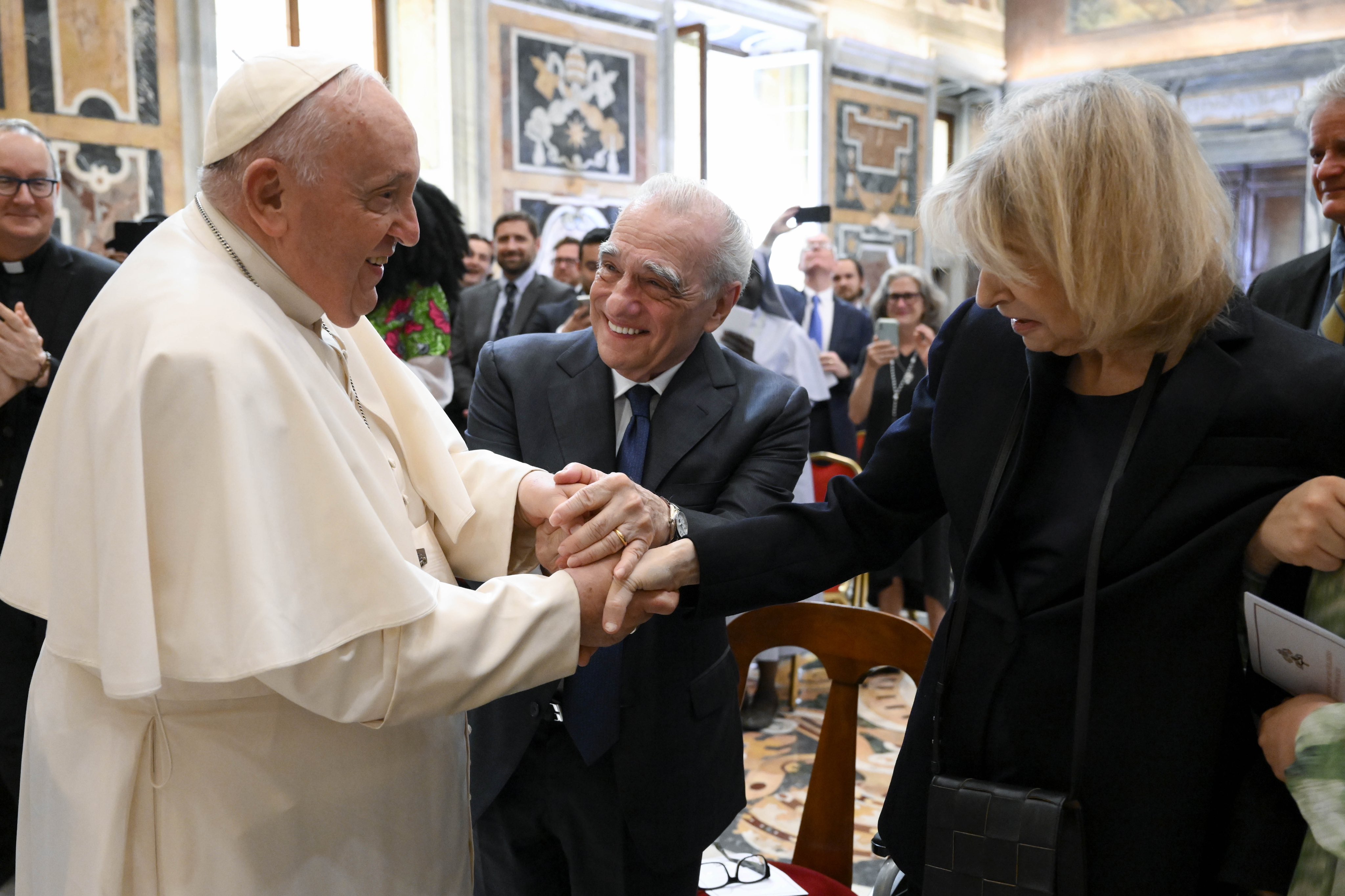 مارتن سكورسيزي مع البابا فرانسيس