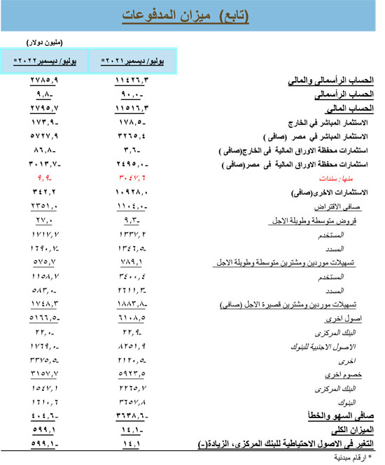 تقرير للبنك المركزي المصري (2)