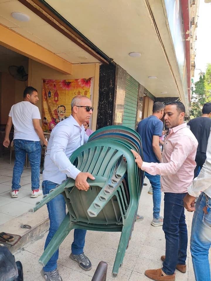حملات مكبرة لرفع إشغالات وتعديات المقاهي (2)