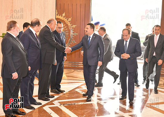 الرئيس عبد الفتاح السيسي، بقصر الاتحادية، محمد شياع السوداني، رئيس وزراء العراق (3)