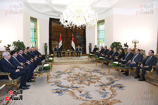 الرئيس عبد الفتاح السيسي، بقصر الاتحادية، محمد شياع السوداني، رئيس وزراء العراق (4)