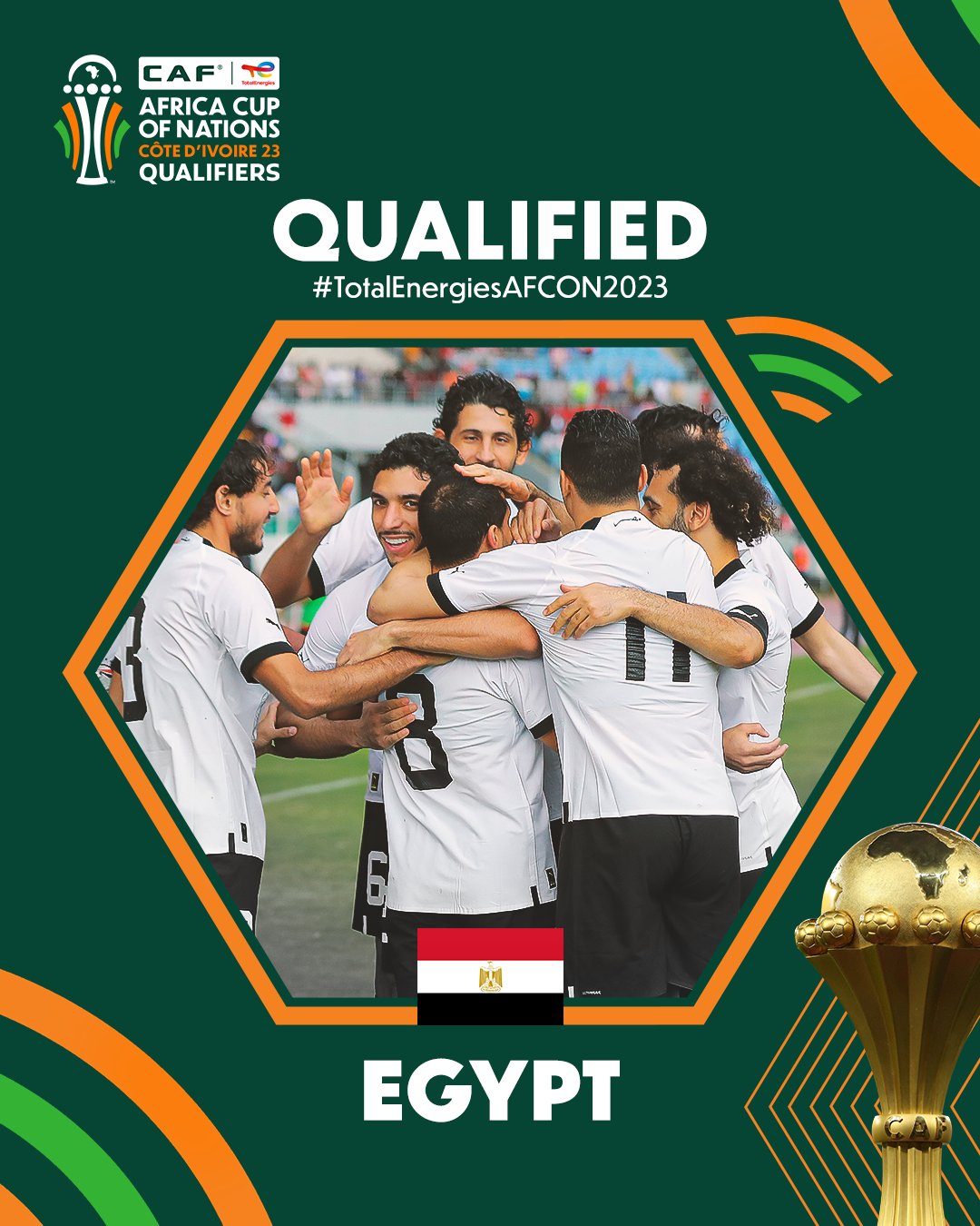 كاف يحتفل بتأهل منتخب مصر إلى كأس الأمم الأفريقية